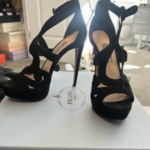 Prada Black Strappy Women's Heels